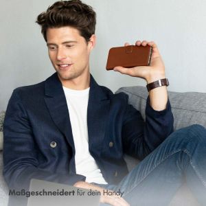 Selencia Echtleder Klapphülle für das Samsung Galaxy A22 (5G) - Hellbraun