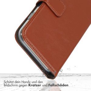 Selencia Echtleder Klapphülle Hellbraun für das iPhone 11 Pro Max