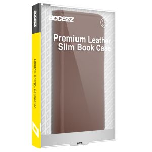 Accezz Premium Leather Slim Klapphülle für das Samsung Galaxy S22 Ultra - Braun