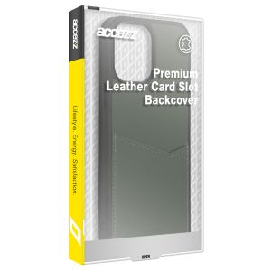 Accezz Premium Leather Card Slot Back Cover für das iPhone 13 Pro - Grün
