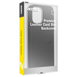 Accezz Premium Leather Card Slot Back Cover für das iPhone 13 Pro Max - Schwarz