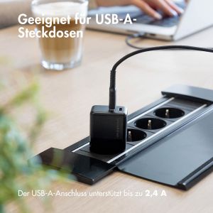 iMoshion Braided USB-C-zu-USB Kabel für das iPhone 15 Pro - 1 Meter - Schwarz