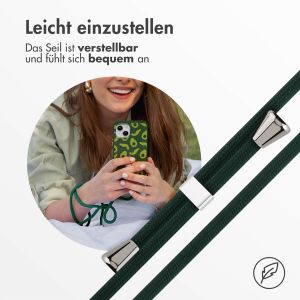 iMoshion Silikonhülle design mit Band für das iPhone 13 Mini - Avocado Green