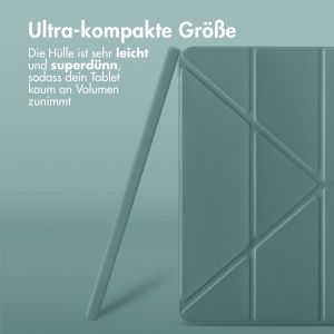 iMoshion Origami Klapphülle für das Lenovo Tab P12 - Dunkelgrün