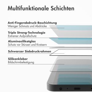 Accezz Dreifach starke Full Cover Schutzfolie mit Applikator für das Samsung Galaxy S24 Ultra - Transparent 