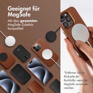 Accezz 2-in-1 Klapphülle aus Leder mit MagSafe für das Samsung Galaxy S23 FE - Sienna Brown