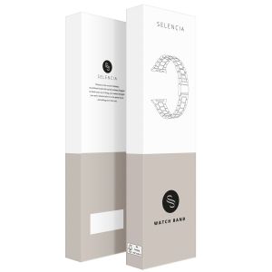 Selencia Gliederarmband aus Edelstahl für die Apple Watch Series 1-9 / SE – 38/40/41 mm – Schwarz