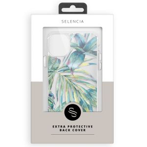 Selencia Fashion-Backcover mit zuverlässigem Schutz für das iPhone 14 Plus - Green Jungle Leaves