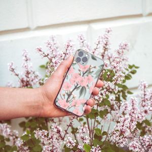 iMoshion Design Hülle für das Samsung Galaxy A14 (5G/4G) - Blume - Rosa / Grün