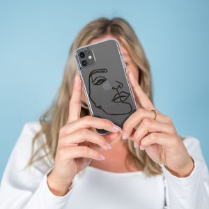 iMoshion Design Hülle Motorola Edge 20 Lite - Abstraktes Gesicht - Schwarz