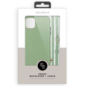 Selencia Hülle aus Schlangenleder mit Band Galaxy S21 Plus - Grün