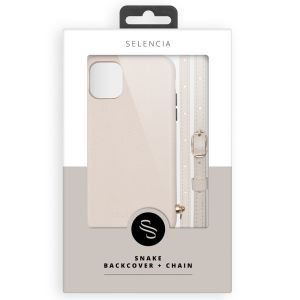 Selencia Aina ﻿Hülle aus Schlangenleder mit Band für das Samsung Galaxy S22 Plus - Weiß