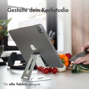 iMoshion Handyhalterung für den Schreibtisch für das Samsung Galaxy A34 (5G) – Tablethalter für den Schreibtisch - Verstellbar - Aluminium - Silberfarben