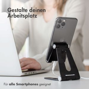 iMoshion Handyhalterung für den Schreibtisch für das Samsung Galaxy A34 (5G) - Tablethalter für den Schreibtisch - Verstellbar - Aluminium - Schwarz