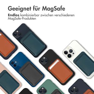 Accezz Leder Kartenhalter / Wallet mit MagSafe - Dunkelblau
