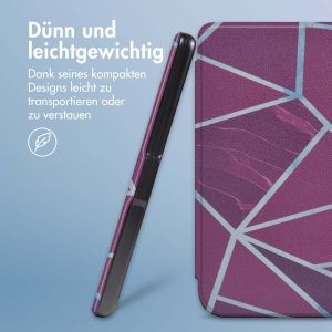 iMoshion Design Slim Hard Case Sleepcover für das Amazon Kindle (2022) 11th gen - Bordeaux Graphic