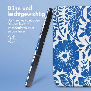 iMoshion Design Slim Hard Case Sleepcover für das Amazon Kindle (2022) 11th gen - Flower Tile
