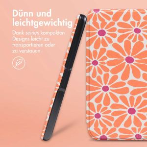 iMoshion Design Slim Hard Case Sleepcover für das Kobo Clara 2E / Tolino Shine 4 - Orange Flowers Connect