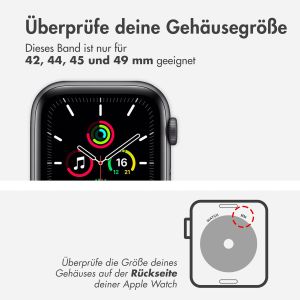 Selencia Gliederarmband aus Edelstahl für die Apple Watch Series 1-9 / SE / Ultra (2) – 42/44/45/49 mm – Gold