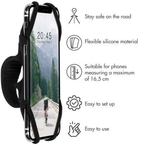 Accezz Telefonhalter für das Fahrrad für das iPhone 6 Plus - Verstellbar - Universell - Schwarz