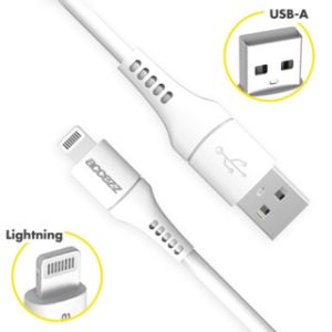Accezz Lightning- auf USB-Kabel für das iPhone 13 Pro - MFI-zertifiziertes - 0,2 m - Weiß