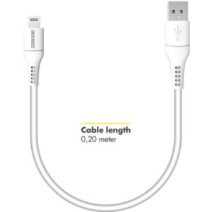 Accezz Lightning- auf USB-Kabel für das iPhone 12 - MFI-zertifiziertes - 0,2 m - Weiß