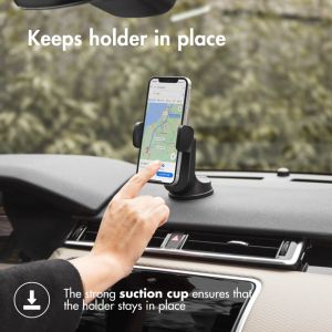 Accezz Telefonhalter für das Auto für das iPhone SE (2016) - Verstellbar - Universell - Armaturenbrett und Windschutzscheibe - Schwarz