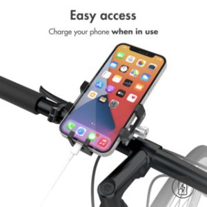Accezz Telefonhalter Fahrrad für das iPhone 13 Pro - verstellbar - universell - Aluminium - schwarz
