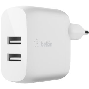 Belkin Boost↑Charge™ ﻿Dual USB Wand-Ladegerät für das iPhone 13 Pro + Lightning Kabel - 24W - Weiß
