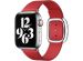 Apple Leather Band Modern Buckle für die Apple Watch Series 1-9 / SE - 38/40/41 mm - Größe M - Scarlet Red