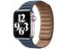 Apple Leather Link für die Apple Watch Series 1-9 / SE - 38/40/41 mm - Größe S/M - Baltic Blue