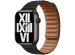 Apple Leather Link für die Apple Watch Series 1-9 / SE - 38/40/41 mm - Größe M/L - Midnight