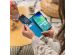 Kleeblumen Klapphülle Türkis für Samsung Galaxy A80