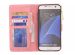 Rosafarbene luxuriöse Portemonnaie-Klapphülle Galaxy S7 Edge
