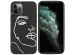 iMoshion Design Hülle iPhone 12 Pro Max - Abstraktes Gesicht - Weiß