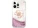 Guess 4G Logo Liquid Glitter Back Cover für das iPhone 13 Pro - Pink