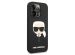 Karl Lagerfeld Karl's Head Liquid Silikonhülle MagSafe iPhone für das 14 Pro Max - Schwarz
