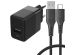 iMoshion Wand-Ladegerät mit USB-C- auf USB-Kabel - Ladegerät - Geflochtenes Gewebe - 20 Watt - 1 m - Schwarz