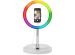 iMoshion RGB-LED-Ringlicht – RGB-Version – Ringleuchte Smartphone – Ringlicht mit Stativ – Verstellbar - Weiß