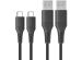 iMoshion 2 Pack USB-C- auf USB-Kabel - Geflochtenes Gewebe - 1.5 m - Schwarz