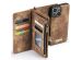 CaseMe Luxuriöse 2-in-1-Portemonnaie-Klapphülle Leder für das iPhone 14 - Braun