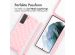 iMoshion Silikonhülle design mit Band für das Samsung Galaxy S21 Plus - Retro Pink