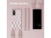 Selencia Silikonhülle design mit abnehmbarem Band für das Samsung Galaxy S20 FE - Irregular Check Sand Pink