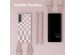 Selencia Silikonhülle design mit abnehmbarem Band für das Samsung Galaxy S21 FE - Irregular Check Sand Pink