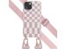 Selencia Silikonhülle design mit abnehmbarem Band für das iPhone 14 - Irregular Check Sand Pink