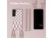 Selencia Silikonhülle design mit abnehmbarem Band für das Samsung Galaxy S22 - Irregular Check Sand Pink