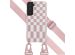 Selencia Silikonhülle design mit abnehmbarem Band für das Samsung Galaxy S22 - Irregular Check Sand Pink