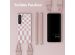 Selencia Silikonhülle design mit abnehmbarem Band für das Samsung Galaxy S23 - Irregular Check Sand Pink