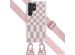 Selencia Silikonhülle design mit abnehmbarem Band für das Samsung Galaxy S23 Ultra - Irregular Check Sand Pink