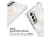 iMoshion Design Hülle mit Band für das Samsung Galaxy S21 FE - White Marble